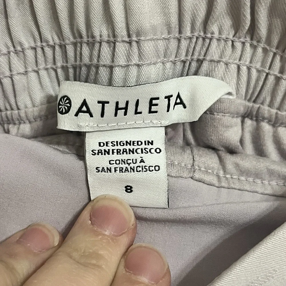 Athleta Brooklyn Textured Jogger Pants Light Purple Camo Camouflage Size 8 - Picture 4 of 10